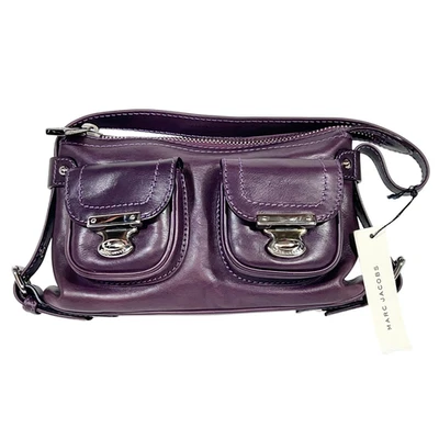 Vintage Marc Jacobs Blake Mini Pocket Bag Purple Leather Shoulder Purse Y2K New - Image 1 of 4