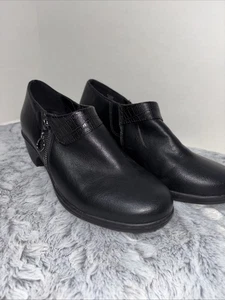 Aubrey Lynn “Al Hesha” Ankle Boots Black with croc accent, zipper 9M EUC - Bild 1 von 6