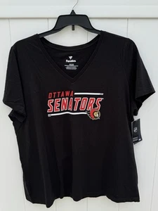 NWT Fanatics Ottawa Senators Women's Black V Neck T-Shirt 2XL - Picture 1 of 3