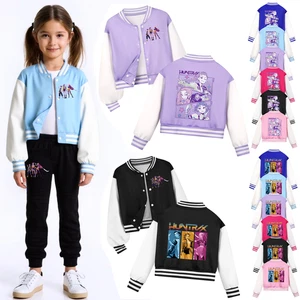 Kids Girls Demon Hunters Jacket Rumi Zoey Baseball Uniform Top KPop Outerwear UK - Picture 1 of 32