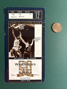 1996 Spurs Warriors NBA ticket stub MULLIN SPREWELL DOMINIQUE WILKINS ELLIOTT - Picture 1 of 2