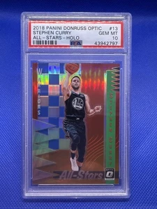 STEPHEN CURRY 2018 PANINI DONRUSS OPTIC ALL-STARS-HOLO #13 PSA10 GEM MT WARRIORS - Picture 1 of 2