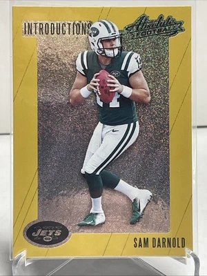 SAM DARNOLD 2018 PANINI ABSOLUTE INTRODUCTIONS SPECTRUM GOLD ROOKIE CARD RC JETS - Image 1 of 2