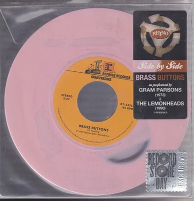 gram parsons & the lemon heads brass buttons 7' pink & brown vinyl side by side - Image 1 of 2