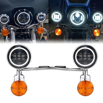 LED Passing Turn Signal Light For Harley Sportster XL883 XL1200 Softail Dyna Foto 1 de 4