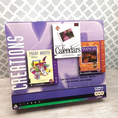 Vinatge Sierra Creations Imprimir Calendarios Caja de Planificación de Comidas Software Ganar 3.1/95 Foto 1 de 4