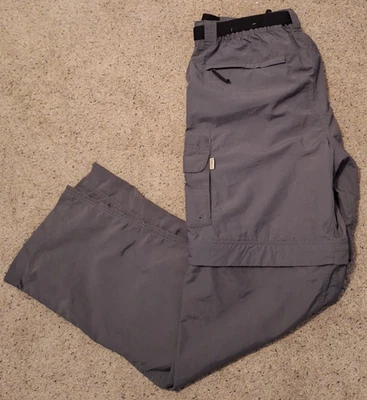 Magellan Sz L Men’s Covertible Gray Fish Gear Belted Pants 36x33 Water Repellant - Image 1 of 4
