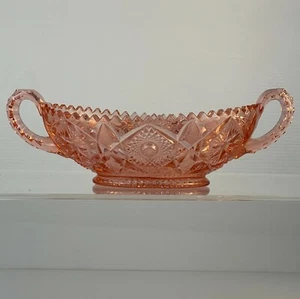 Spectacular Imperial Nucut #607 Rose Pink 1926 Hobstar & Finecut mit zwei Henkeln - Bild 1 von 8