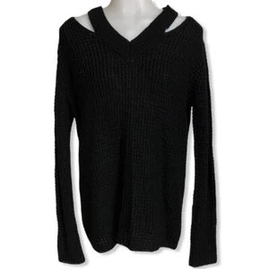 Hooked Up Woman Sweater V-Neck Long Sleeves Shirt - Picture 1 of 5