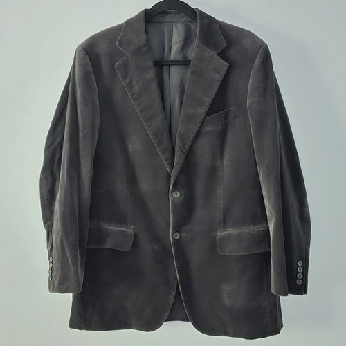 Giacca blazer monopetto uomo Burberry grigio antracite velluto taglia L