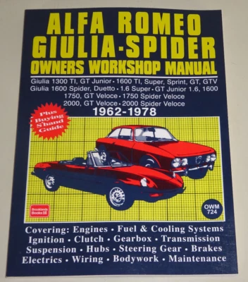 Manual de reparación Alfa Romeo 105 / 115 Spider GTV Giulia GT Junior TI 1962-1978 Foto 1 de 4