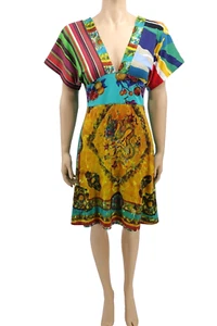 Rare DESIGUAL DRESS Multi Color Floral Dragon Size M - Picture 1 of 8