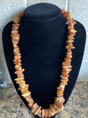 Antique Natural Raw Genuine Baltic Amber Necklace 87g - Image 1 of 4