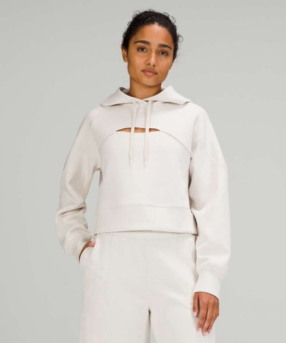 OFF WHITE Felpa con cappuccio Lululemon Get Centered Cropped taglia 14