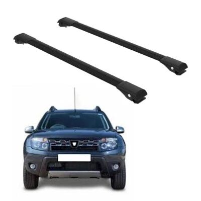 Juego de barras transversales para portaequipajes de techo para Dacia Duster I 2009-2013 juego negro Foto 1 de 4