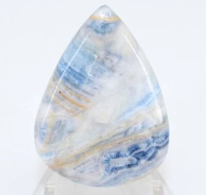 47.30 Cts Natural Lapis Lace Scheelite Pear Cabochon Loose Gemstone 37x27x5 mm - Picture 1 of 2