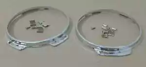 Suzuki Samurai SJ Headlight Head Lamp Chrome Bezel Ring Rim Set Pair (Pack 3) - Picture 1 of 5