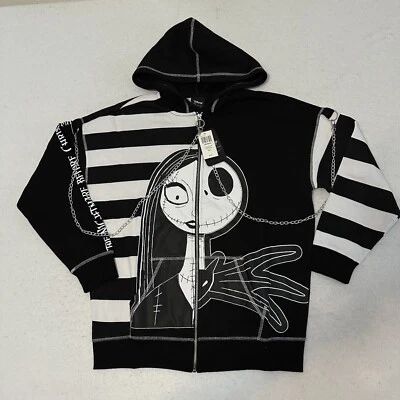 Disney Pesadilla antes de Navidad Jack Sally Halloween Sudadera con Capucha Cadenas Rayas Foto 1 de 4