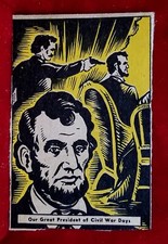 1937 D146 ABRAHAM LINCOLN Thrilling Moments Donut Corp. vtg 30s Strip Card 