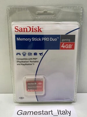 MEMORY STICK PRO DUO 4 GB SANDISK PLAYSTATION SONY PSP PS3 MEMORY CARD NEW - Immagine 1 di 4