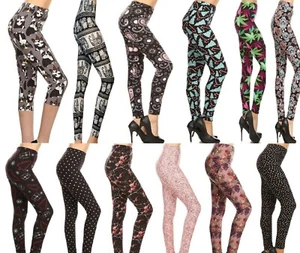 NEW Women's Buttery Ultra Soft Premium Leggings – OS & Curvy- Lots Of Prints - Picture 1 of 19