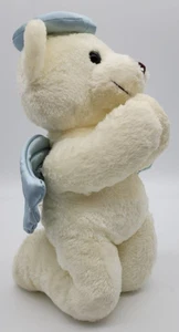 White Angel Praying Teddy Bear Plush Stuffed Blue Satin Halo Wings Walmart 12” - Picture 1 of 6