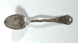 RW&S sterling Wallace souvenir spoon unknown pattern bows 1000 island 3 7/8" - Imagen 1 de 6