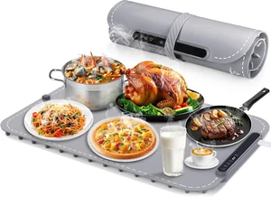 Food Warming Mat Electric Tray, Graphene Heating, 6 Temp Settings, 6H Timer - Picture 1 of 12