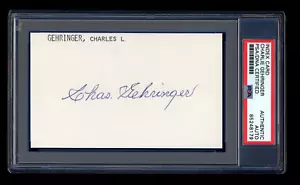 CHARLIE GEHRINGER SIGNED MINT INDEX CARD PSA/DNA AUTOGRAPHED HOF TIGERS 1937 MVP - Picture 1 of 1
