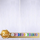 2 Pcs White Door Streamers Tinsel Curtain Party Streamers Backdrop Fringe Foil W