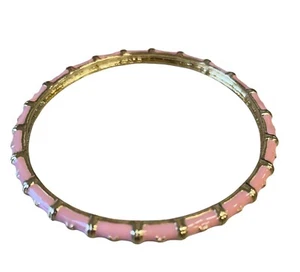 Pink and Gold Enamel Bangle Bracelet BOHO Gypsy Romance Fairy Festival - Picture 1 of 4