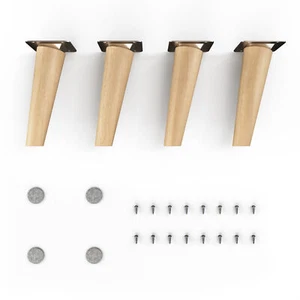 4x sossai® Holzfüße schräg Holzmöbelfüße Tischbeine Möbelbeine Holz Möbelfüße - Bild 1 von 18