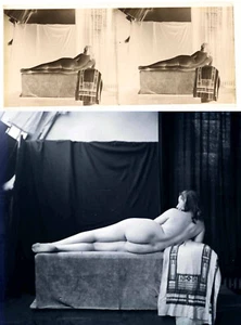 photo NEGATIVE NUDE EROTIC glass c. 1920 / 6 x 13 cm / sexy risk nude 67 - Picture 1 of 5