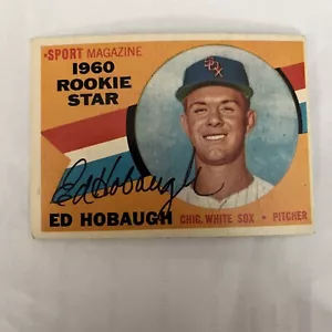 ED HOBAUGH 1960 TOPPS ROOKIE RC AUTOGRAPHED SIGNED AUTO BASEBALL CARD - Picture 1 of 1