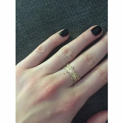 Bague"couronne"plaqué or 750/000 18 carats(3 microns) garanti - Photo 1/4