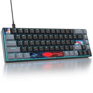 65 Percent Mechanical Gaming Keyboard Mini Wired Ultra Compact RGB 68 Keys Offic - Picture 1 of 6