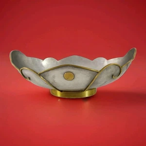 Frutero 16" Estilo Industrial Nordicware Peltre Plata Dorado Metal Acentos 4657 - Imagen 1 de 15