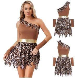 Damen Outfit Indianer Cosplay Indianer Indianer Kostüm One Shoulder Kleid Sexy - Bild 1 von 25