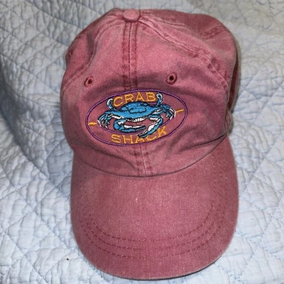 Gorra de pelota ajustable Crab Shack On The James Adams con espalda a presión roja bordada Foto 1 de 4