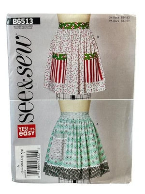 Butterick B6513 Misses Aprons Pattern S-XL Vintage Easy Sewing HOLIDAY PROJECT - Image 1 of 2