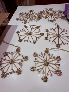 Balsam Hill Baumschmuck 6 antike GOLD Schneeflocken 2 JE 9", 7,5" 5,5" - Bild 1 von 4
