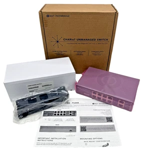 NVT Phybridge NV-FLX-08 FLEX8 Unmanaged Switch 8-Port PoE w/ Power Supply - Picture 1 of 5