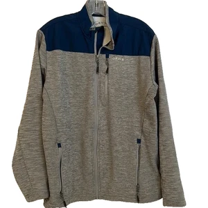ORVIS Bonded Mesh Full Zip Fleece Gray Blue Jacket Men’s Size Large - Picture 1 of 9