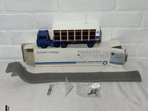 1:50 Conrad 3070 Mercedes Truck & Cylinder Gas Trailer Messer Griesheim Org. Box - Picture 1 of 18