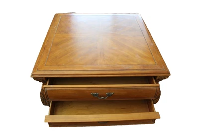 Handcrafted Solid Wood Square Coffee Table + 2 End Tables Set 41x41" Med Brown - Image 1 of 4