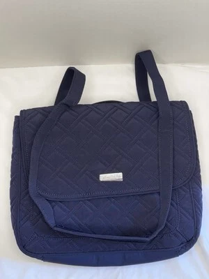 Nuevo Vera Bradley Convertible Bolso de Correo Clásico Azul Marino Cartera Bolso de Mano Amplio Bonito Foto 1 de 4