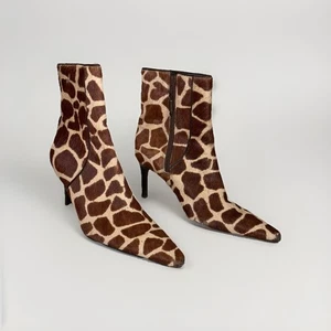 Stivaletti con tacco LRL Ralph Lauren Medora donna 6,5B stampa giraffa capelli di vitello - Foto 1 di 9