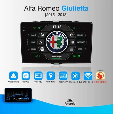 Autoradio per Alfa Romeo Giulietta 2015/2018 Display 9"  4G+32G 8-Core 2.0 Ghz - Immagine 1 di 4