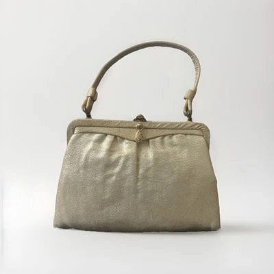 VINTAGE - Bolso sin asas dorado de noche/boda para mujer con correa    Foto 1 de 4