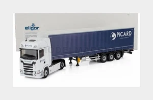 ELIGOR 118568 SCANIA - S500 TRUCK TELONATO PICARD TRANSPORTS 2021 - WHITE BLUE - - Imagen 1 de 2